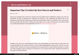 Important Tips To Select the Best Movers and Packers