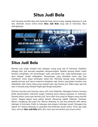 Situs Judi Bola