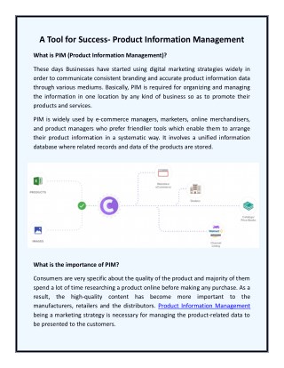 A Tool for Success- Product Information Management