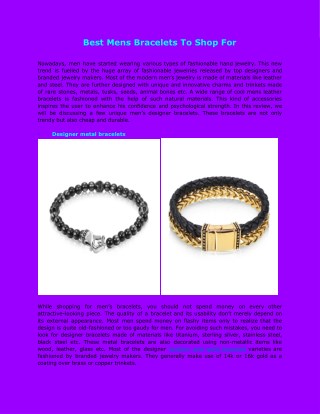 Best Mens Bracelets To Shop For
