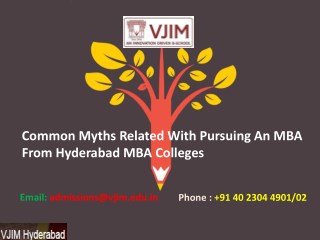 Common Myths Related With Pursuing An MBA From Hyderabad MBA Colleges