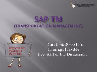 SAP Transportation Management PPT