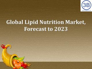 Global Lipid Nutrition Market, Forecast to 2023