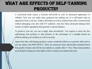 What Are Effects of Self-Tanning Products?