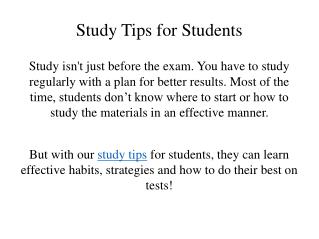 Study Tips For Students