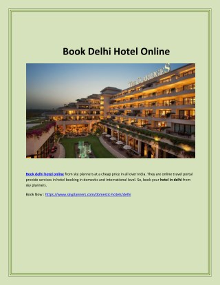 Book Delhi Hotel Online