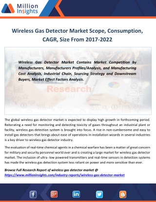 Wireless Gas Detector Market Concentration Rate, Top 5 Manufacturers, Competitive Situation By 2022