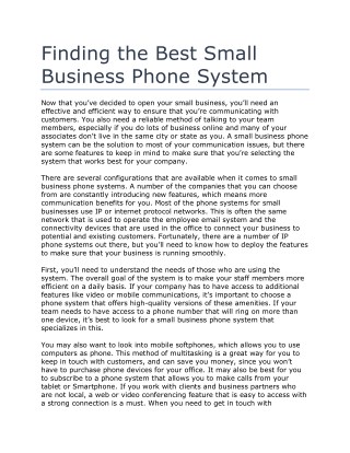 Finding the Best Small Business Phone System