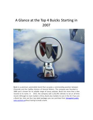 A Glance at the Top 4 Buicks Starting in 2007