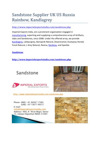 Sandstone Supplier UK US Russia Rainbow, Kandlagrey