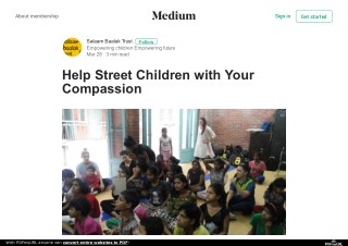 Help Street Children with Your Compassion