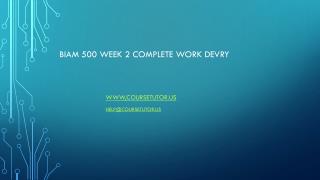 BIAM 500 Week 1 Complete Work DeVry