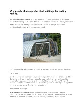 Why people choose prefab steel buildings for making