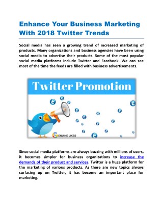 Enhance Your Business Marketing With 2018 Twitter Trends