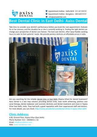 Dental Clinic in East Delhi- Axiss Dental