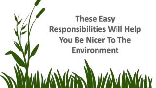 These Easy Responsibilities Will Help You Be Nicer To The Environment