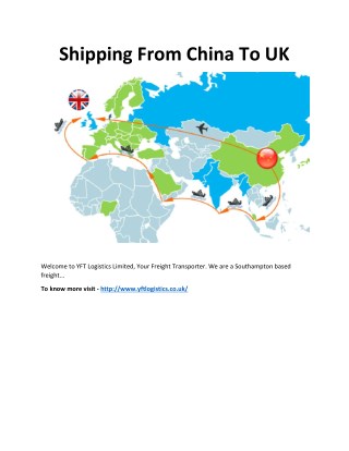 Shipping From China To UK