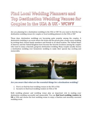 Ppt Find Local Wedding Planners And Top Destination Wedding