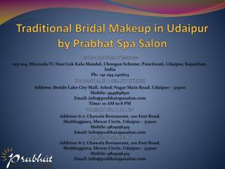 Traditional Bridal Makeup in Udaipur by Prabhat Spa Salon