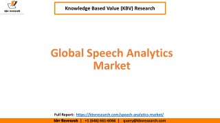 Global Speech Analytics Market Size and Share