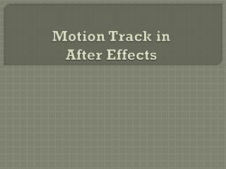 Motion Track in After Effects