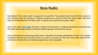 Boss radio