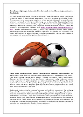 Global Sports Equipment Market Leading Players, Global Sports Equipment Market Leading Online Retailers-Ken Research