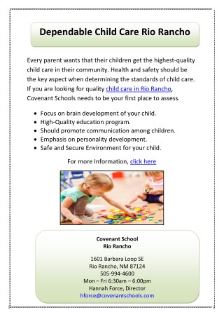 Dependable Child Care Rio Rancho
