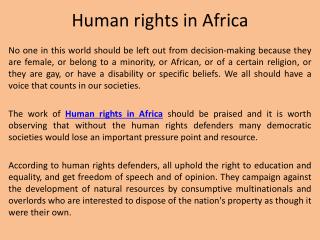 Human rights in Africa