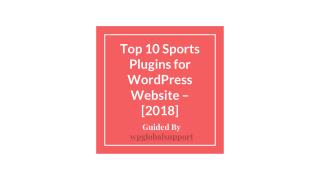 Top 10 Sports Plugins for WordPress Website â€“ [2018]