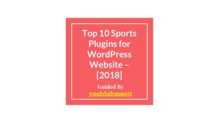 Top 10 Sports Plugins for WordPress Website â€“ [2018]