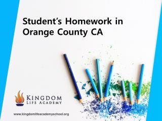 Students homework in Orange County CA