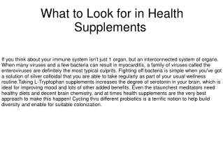 Reasons For Taking Health Supplements