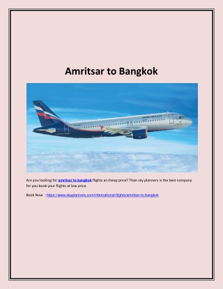 Amritsar to Bangkok