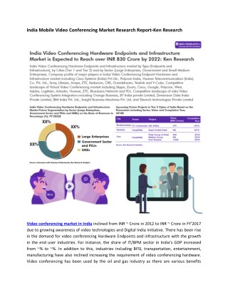 India Video Conferencing Industry, Polycom India Market Share-Ken Research