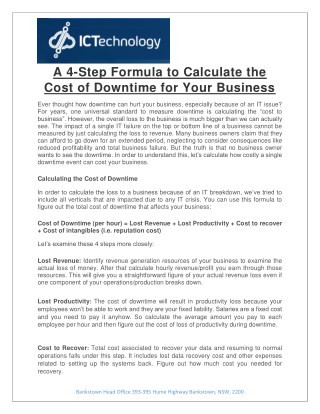 4-Step Formula to Calculate the Cost of Downtime for Your Business