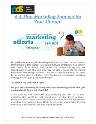 4 Step Marketing Formula for Startup Success