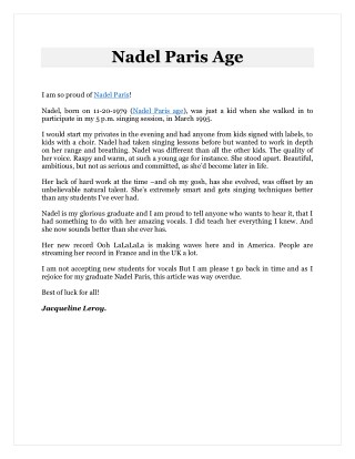 Nadel Paris Age