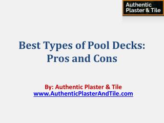 Best Types of Pool Decks: Pros and Cons