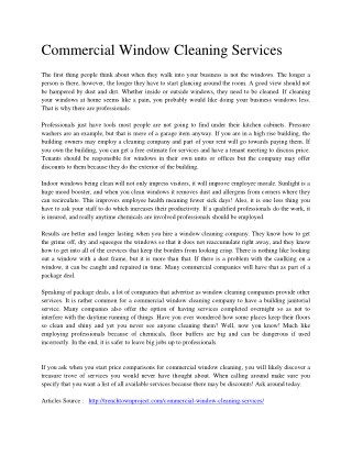 Commercial Window Cleaning Services