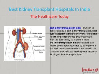 Best Kidney Transplant Hospitals In India