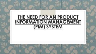 The Importance of Product Information Management (PIM) System