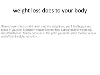 weight loss does to your body