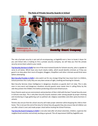 Do you have Security guard company in Delhi NCR