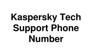 Kaspersky Tech Support Phone Number