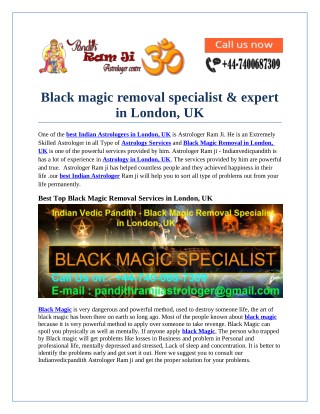 Black magic removal specialist & expert in London, UK