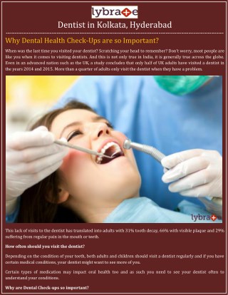 Dentists in Kolkata, Hyderabad - Lybrate