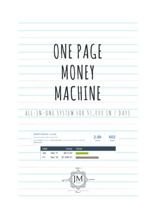 One PAGE MONEY MACHINE