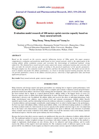 Evaluation model research of 100 meters sprint exercise capacity based on fuzzy neural network