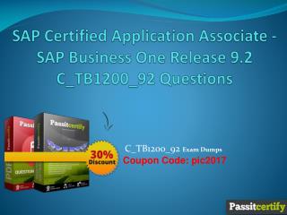 SAP Certified Application Associate - SAP Business One Release 9.2 C_TB1200_92 Questions